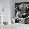 thumbnail image 2 of Highland Cow Reading Newspaper 72x84in Shower Curtain,Bathroom Decorative Shower Curtains Set with 12 Hooks,Modern Waterproof Washable Shower Curtain, 2 of 4