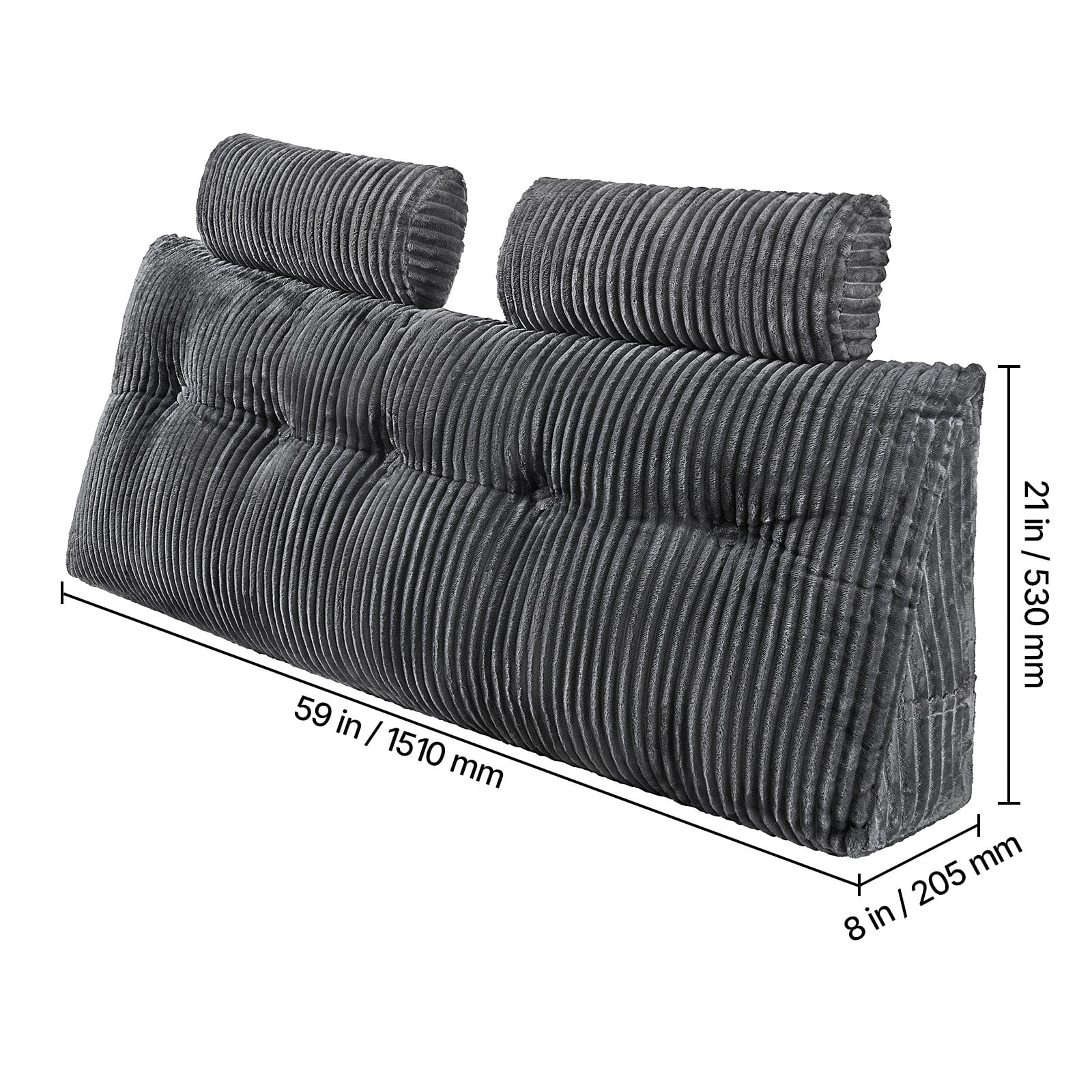 ZYPPP Headboard Pillow Queen Wedge Headboard Pillow with 2 Pockets & Headrests