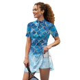 thumbnail image 3 of Psesaysky Blue Mermaid Scales Golf Tennis Dress for Womens Zip up Workout Dresses with Inner Shorts Plus Size Summer Short Sleeve Sundress Sport Active Outfits with Pockets, 3 of 7