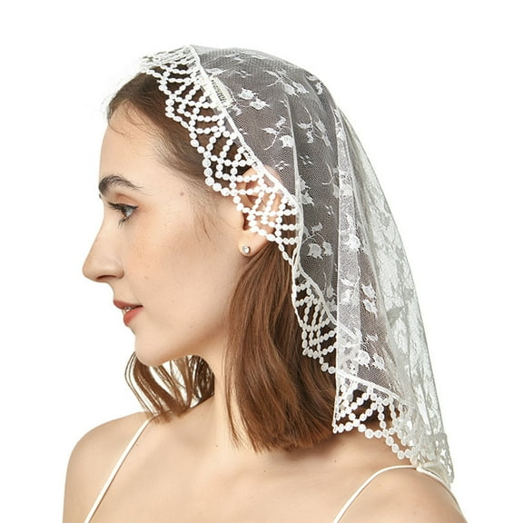 Vintage Mantilla Veil Mass Veil Lace Flower Spanish Headwrap Catholic Chapels Veil for Religious Gathering Formal Event
