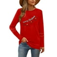 thumbnail image 4 of Womens Long Sleeve Merry Christmas T-Shirts Casual Merry and Graphic Tee Christmas Tree Tops, 4 of 7