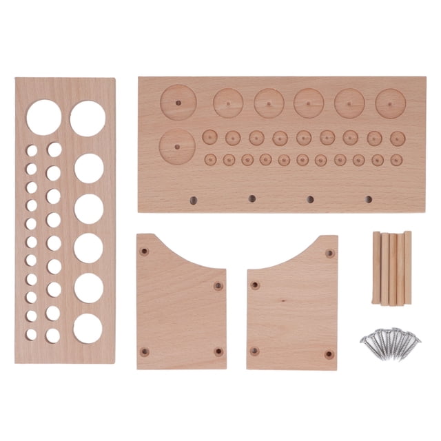 Portaherramientas de cuero de 3 rejillas y 98 agujeros, de madera, para manualidades y bricolaje, soporte de almacenamiento para trabajar el cuero.