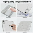 thumbnail image 5 of Kenke Magnetic Case for iPad (A16) 11th Gen 11 inch 2025/ iPad 10th Gen 10.9 inch 2022 with Detachable Pencil Holder, Auto Wake/Sleep, Foldable K Stand, Support Touch lD, Hard PC Back Cover, Grey, 5 of 9