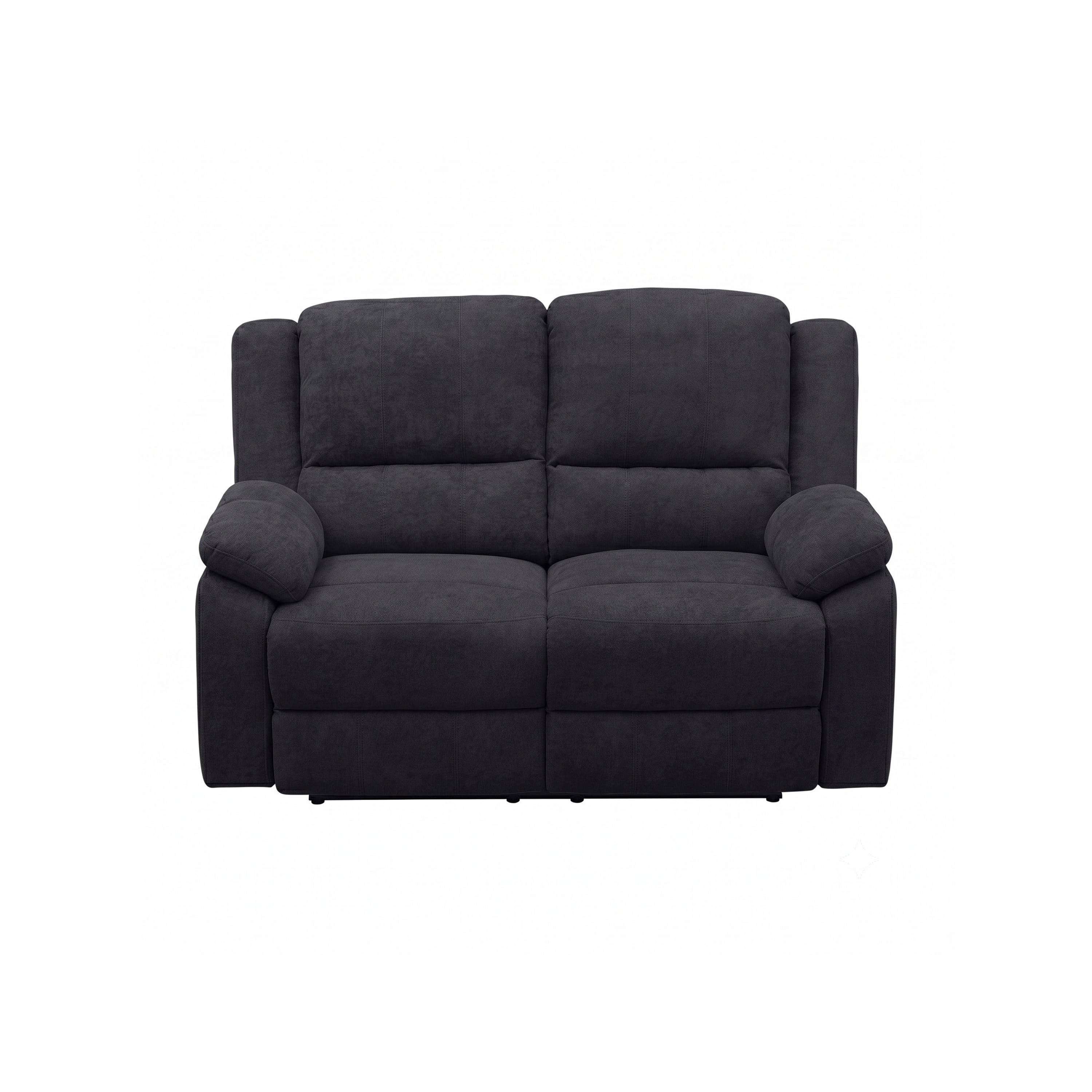 Black 2-Piece Reclining Sofa Set - 3-Seat Couch & Loveseat