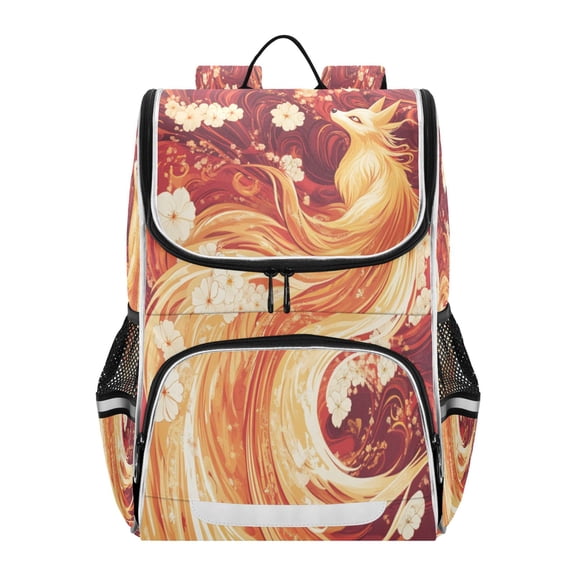 YAZAOO School Backpack Travel Bag Bookbags Bookbags Beauty in Flames Pattern