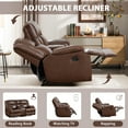 thumbnail image 6 of Bonzy Home Premium Genuine Leather Manual Reclining Loveseat , Overstuffed Loveseat with Center Console, Storage and Cup Holder, Oversized Heavy Duty Sofa for Living Room, Brown, 6 of 9
