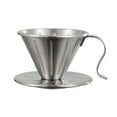 thumbnail image 1 of Visland Coffee Filter Cone Stainless Steel Hand Drip Pour Over Coffee Funnel with Spiral Ribs Dishwasher Safe V-Shaped Coffee Filter for Most Coffee Makers Camping Home Brewing, 1 of 8