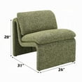 thumbnail image 3 of Kami Accent Chair-Curved Open Base-Armless Modern Green Boucle, 3 of 5