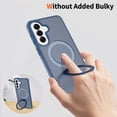 thumbnail image 2 of Asuwish Phone Case for Samsung Galaxy A57 5G Tempered Glass Screen Protector Magnetic Folding Stand Frosted Translucent Rugged Shockproof Protective Cell Cover A 57 57A LTE Women Men Blue, 2 of 6
