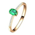 thumbnail image 1 of Oval Shape Emerald and Diamond Engagement Ring in 14k Yellow Gold affordable emerald and diamond engagement ring, 1 of 3