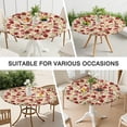 thumbnail image 7 of Multicolor Christmas Floral Pattern Round Fitted Tablecloth with Elastic Edge,Dining Table Cover Waterproof,Outdoor Round Tablecloth for Camping,Dining,Indoor and Outdoor, 7 of 7