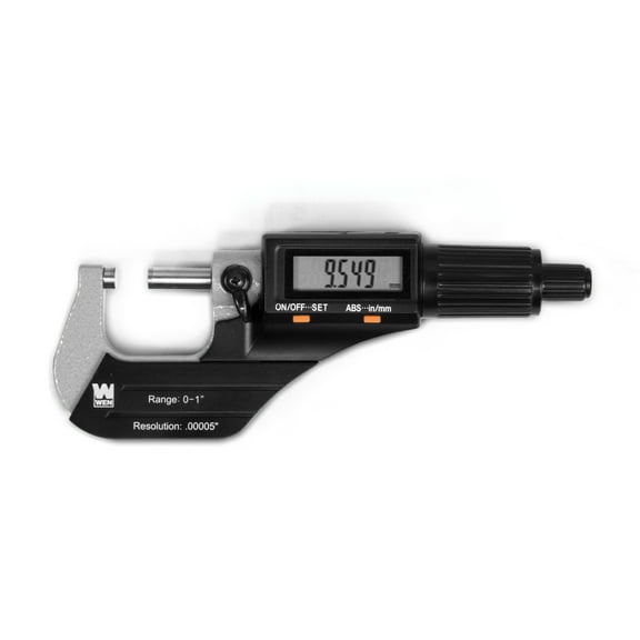 WEN Standard & Metric 0-1 Inch Range Digital Micrometer, Hard Case, Black