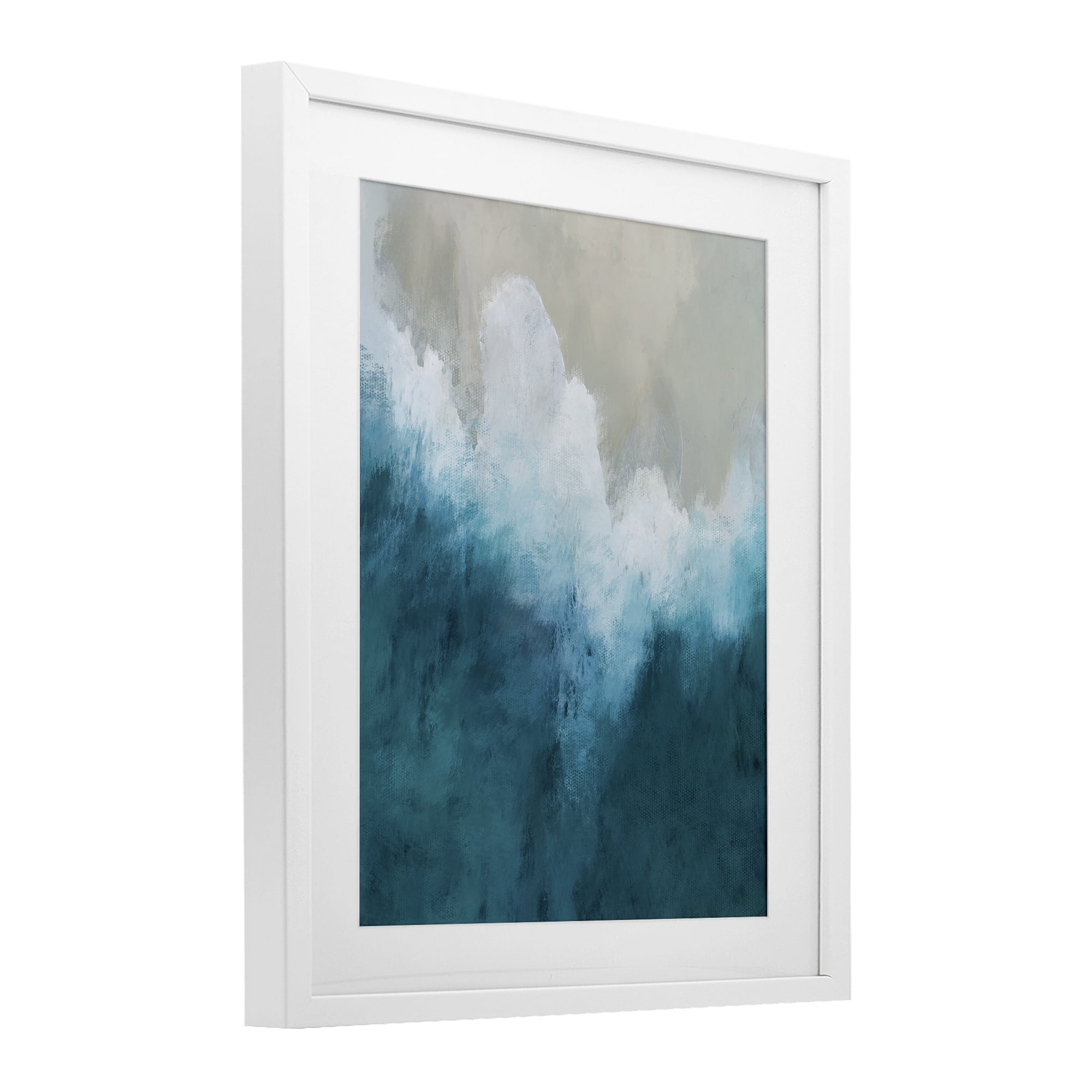 Stupell Industries Aerial Tide Abstraction White Framed Print Under Glass, design by Denise Brown
