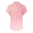 thumbnail image 4 of Camisetas de Manga Corta para las Mujeres Casual Impreso Botón Casa V-Cuello Camiseta Blusas, Poliéster, 4 of 8