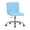 Blue, variant on VECELO PU Leather Armless Office Chair with Wide Seat, Adjustable Height Mid-Back Task Chair, 360° Rolling Swivel Vanity Chair for Home Office,Grey