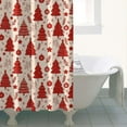 thumbnail image 4 of Red Christmas Tree Pattern Shower Curtain 36"x72" ,Bathroom Decorative Shower Curtains Set with 12 Hooks,Modern Waterproof Washable Shower Curtain, 4 of 6