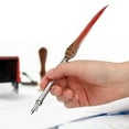 thumbnail image 3 of Feather Pen Set,Vintage Style Calligraphic Feather Feather Pen Student Gift Performance Driven, 3 of 12
