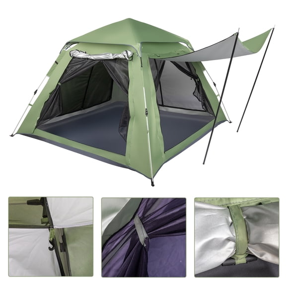 Ktaxon Camping Instant Tent  4 Person Automatic Glamping Tent Waterproof Green