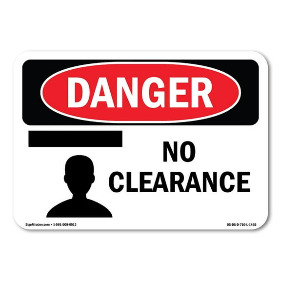 OSHA Danger Sign - No Clearance | Plastic Sign | Protect Your Business, Construction Site, Warehouse & Shop Area |  Made in The USA