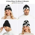 thumbnail image 7 of joogoo Black Geometric Beanie Hats Cuffed Winter Warm Knit Thick Beanies, 7 of 7