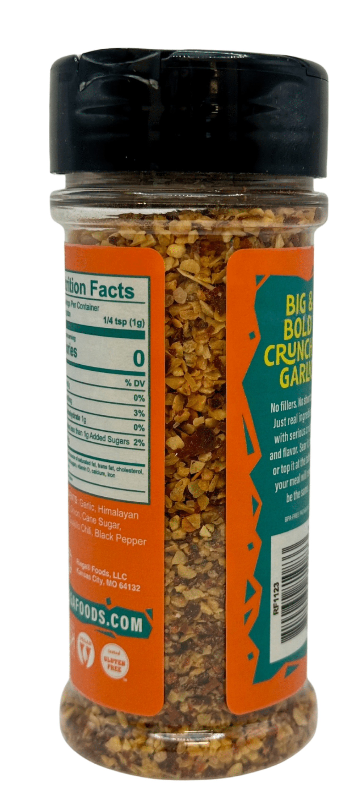 (3 pack) Riega Garlic Crunch Shaker, Large-Cut Garlic Herb Seasoning, 3.7 oz