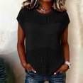 thumbnail image 4 of Miluxas Womens Summer Tank Tops Crochet Hollow Out Round Neck Pullover Tops Lightweight Loose Sleeveless Sweater Shirts Beach Cover Ups Black, 4 of 5