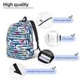 thumbnail image 5 of Naloa Canvas Backpack for Men Women Fish And Shark Print Rucksack Casual Travel Daypack Large and Small Durable College Tote Satchel Bookbag for Teens, 5 of 8