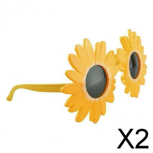 2x Gafas de Disfraz de Flor de Margarita Y Gafas de Sol de Baile Suministros de Fiesta Luau Decoración Disfraces de Halloween