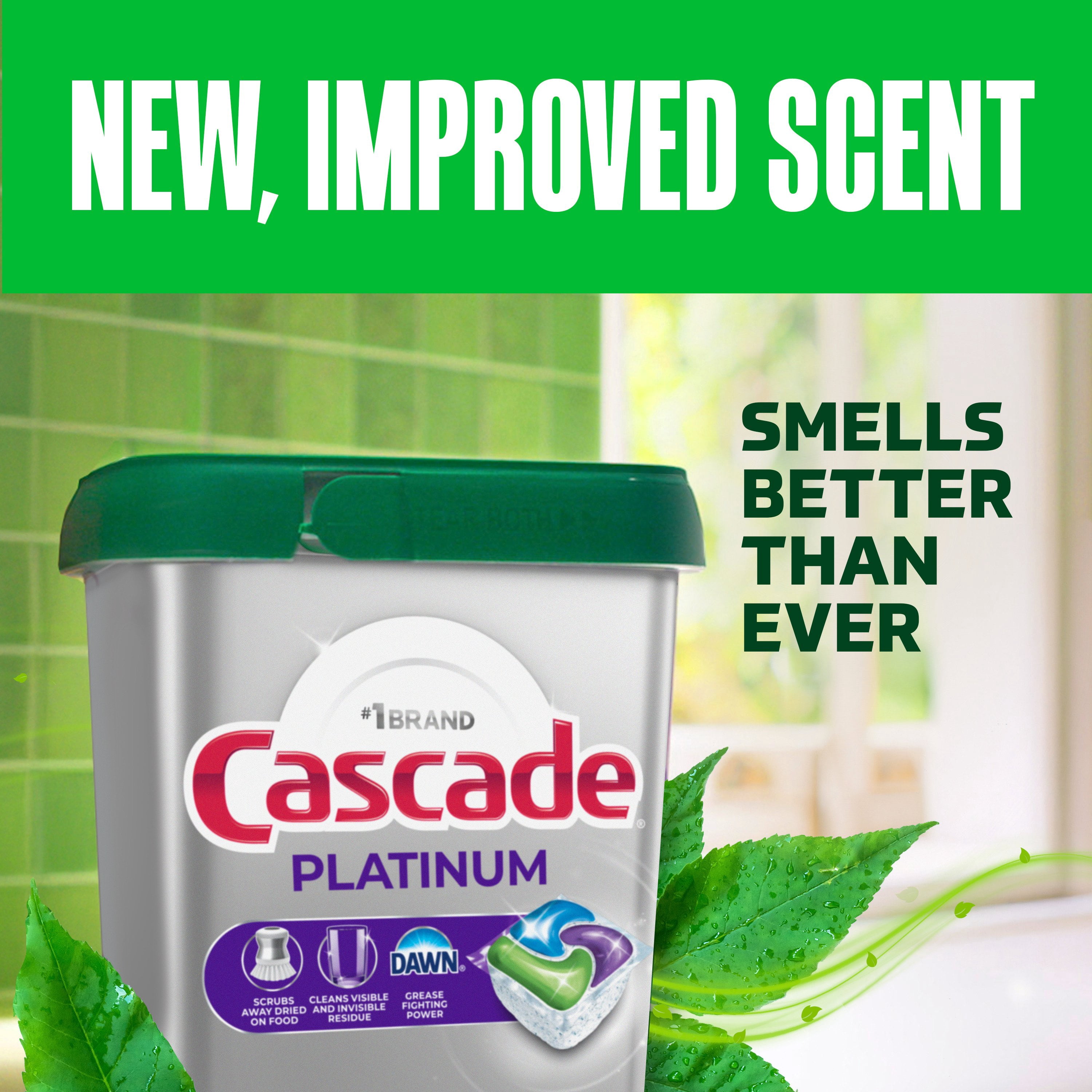 Cascade Platinum Fresh Scent Dishwasher Detergent ActionPacs - 59 ct