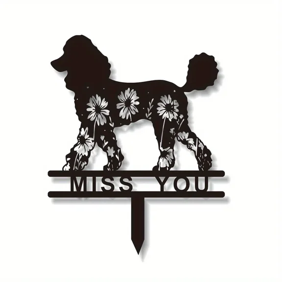 1pc Pet Grave Markers Sign Metal Sign, Poodle Memorial Stake Sign With Stake Pet Loss Gift Sympathy Sign Remembrance Stake