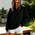 thumbnail image 2 of Womens Quarter Zip Sweatshirt Oversized Drop Shoulder Long Sleeve Pullover Preppy Aesthetic Top, 2 of 7