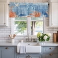 thumbnail image 2 of Sea Corals Seahorse Valances for Windows Summer Beach Sea Stars Blue Stripes Valance Curtains Rod Pocket Bathroom Small Window Treatments for Kitchen Living Room Bedroom, 42"x12", 2 of 7