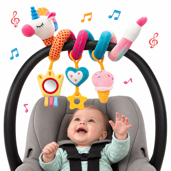 Car Seat Toys, Baby Girl Toys 0-6 Months, Infant Stroller Toys, Newborn Girl Gifts for 0 3 6 9 12 24 Months