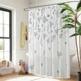 thumbnail image 5 of Watercolor Floral Shower Curtain Grey Hydrangea Waterproof Washable Polyester Fabric Bathroom Shower Curtains with 12 Hooks for Bathroom 72x72 Inches, 5 of 5