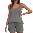thumbnail image 2 of Henpk New Arrivals 2024 Now Trending 2024 Yoga Pants For Women Leggings For Women Tummy Control Workout Leggings V-Neck Sleeveless Camisole Top Pocket Pants Set Gray L, 2 of 7