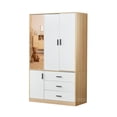 thumbnail image 2 of ModMakers Armoire Wardrobe Closet with Mirror, Modern Wood Wardrobe Closet w/ Hanging Rod & Drawers, 2 of 8