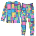 thumbnail image 2 of FORMRS Kids Pajama Set Cotton Long Sleeve Top and Pants 2-Piece Lounge Sleepwear, Sizes 18M-8Y, Colorful Geometric Pattern, 2 of 6