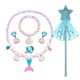 thumbnail image 1 of Juego de joyas de sirena para niñas pequeñas, collar elástico de princesa sirena, pulsera, aretes, anillo, joyería para niños pequeños de 2 años, 1 of 5