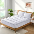 thumbnail image 2 of Peace Nest 2" Grid Quilted Down Alternative Mattress Topper, 100% Ultra Soft Microfiber, White, Twin, 2 of 5