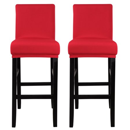 Unique Bargains Bar Stool Covers Counter Height Side Chair Slipcover Red 2
