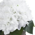 thumbnail image 3 of Enova Home Artificial Flowers Silk Hydrangea Fake Flowers Arrangement in Wood Planter for Home Office Wedding Decoration (White), 3 of 3