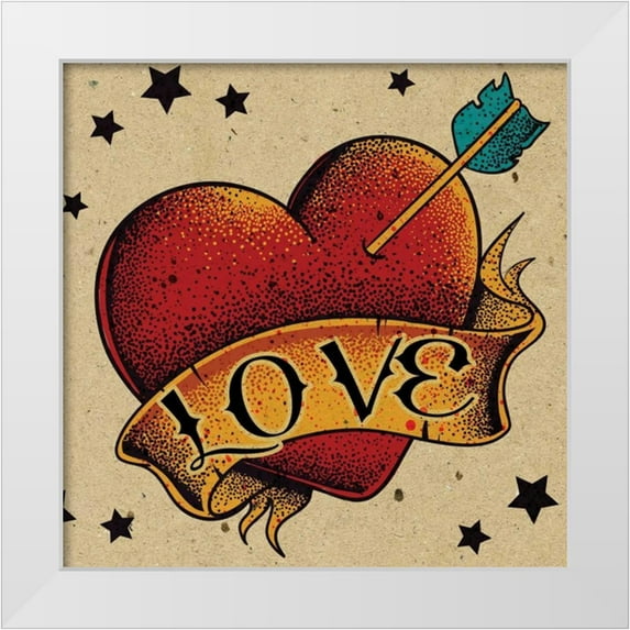 BoMo 12x12 White Modern Wood Framed Museum Art Print Titled - Love Child