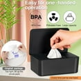 thumbnail image 5 of Wipes Dispenser With Lid , Wipe Holder for Baby & Adult, Black Container for Wipes, Refillable Wipe Container, Keeps Wipes Fresh, Easy Open/Close Wipes Pouch Case, 5 of 8