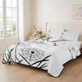 thumbnail image 2 of Twin XL Quilt Set 68''x98'', Spring Floral Lightweight Summer Bedspread Coverlet Set with 2 Pillow Shams, Modern Elegant Pastoral Flowers Black Breathable All Season Quilt Bedding for Dorm/Guest Room, 2 of 9