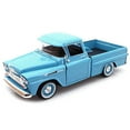 thumbnail image 2 of 1958 Chevrolet Apache Fleetside Pickup Truck Light Blue 1/24 Diecast Model Car by Motormax, 2 of 3