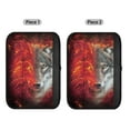 thumbnail image 6 of Uorisanigo Cool Flame Wolf Flannel Seat belt Shoulder Pad Thick Fluffy Seat Belt Shoulder Strap Covers Comfortable Driving Car Seat Strap Pads Two Piece Set Compatible with Most Cars, 6 of 7