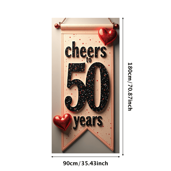 LUUFILx Cheers To 50 Years Banner Backdrop Party Decoration Celebration Banner Anniversary Decoration Background Event Decor Milestone Party Supplies