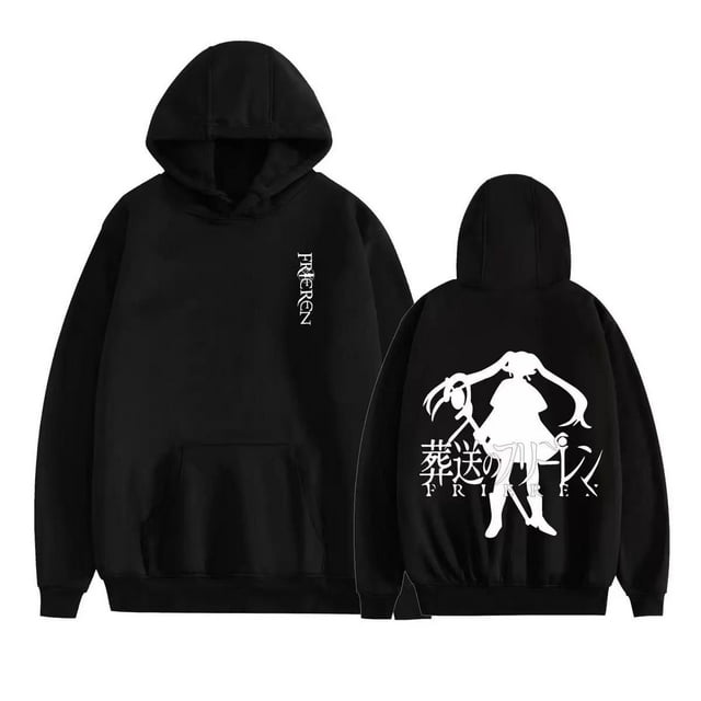 Chandail à Capuchon Frieren at the Funeral FrierenSweatshirt Imprimé Anime Cosplay Hoody Unisexe, Noir2, M