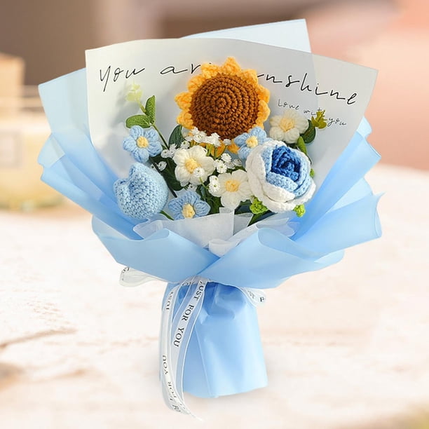 Tnarru Crochet Flower Bouquet Already Made for Anniversary