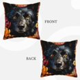 thumbnail image 3 of Fotbe Colorful Floral Black Dog Pattern Velvet Decorative Throw Pillow Covers with Elegant Piping, Soft Plush Cushion Cover for Sofa, Bed, Car, Office-16"x16", 3 of 8